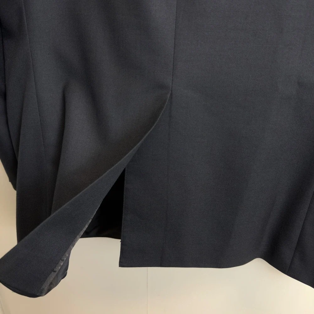 Bert Pulitzer Mens 48L Navy Blue Wool Blend Two Button Blazer Sport Coat